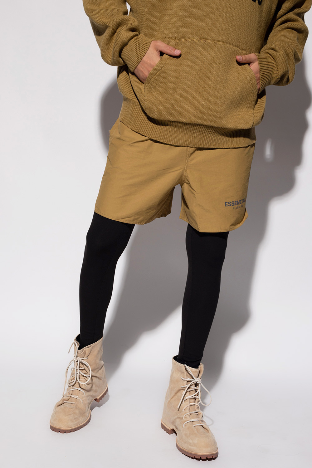 Green Shorts with reflective logo Fear Of God Essentials - Vitkac